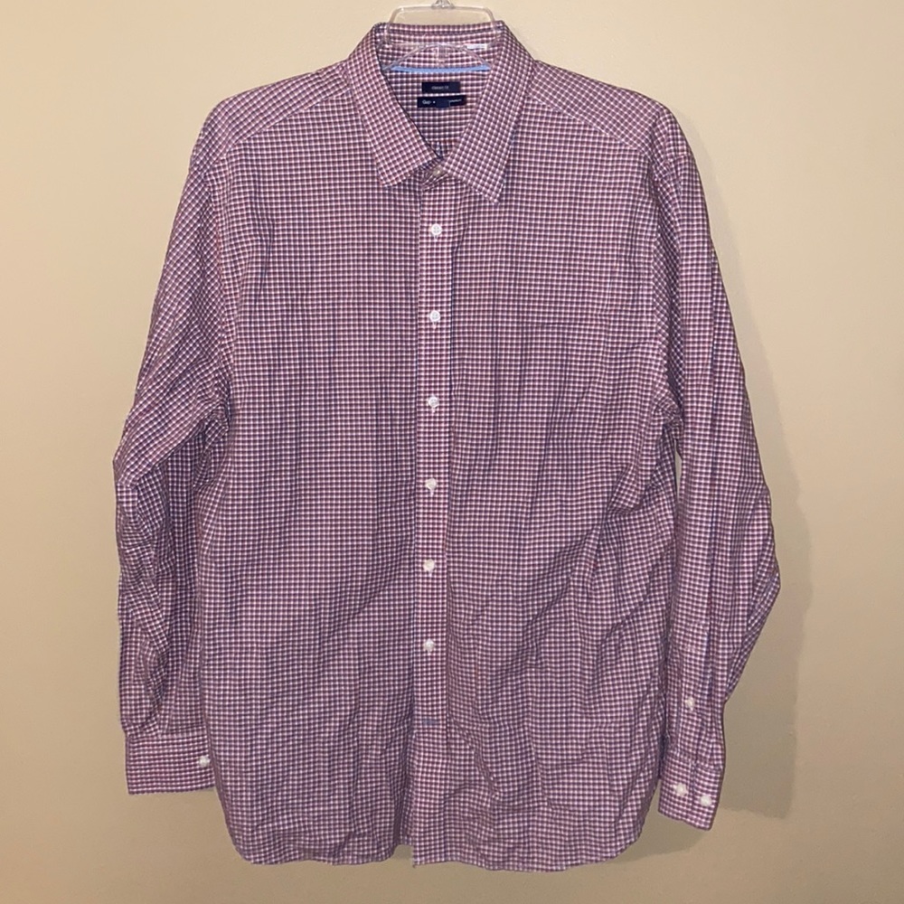 Gap Orange and Blue Button Down Shirt